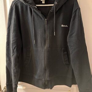 Bench. Black Pullover Hoodie with Branded Trim